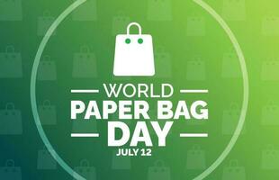 Paper Bag Day background, banner, poster and card design template with standard color celebrated in july. vector