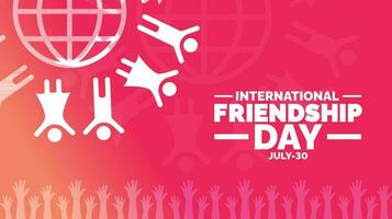 International Friendship Day background, banner, poster and card design template with standard color celebrated in july. vector