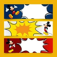 Cute Little Mouse Horizontal Banner vector