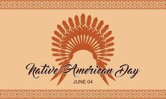 Happy Native American Day June 04 Background vector illustration