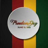 Happy Juneteenth june 19 freedom day background Vector illustration