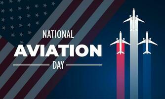 National Aviation Day August 19 Background Vector Illustration