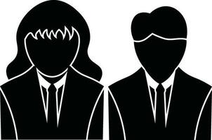 style of faceless girl and boy icon. vector