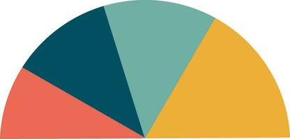 Colorful pie chart infographic element in flat style. vector