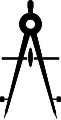 Black compass in flat style.