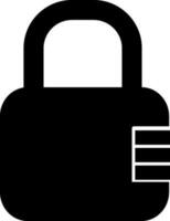 Isolated lock glyph. vector