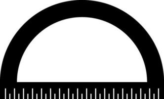 Black protractor rular on white background. vector