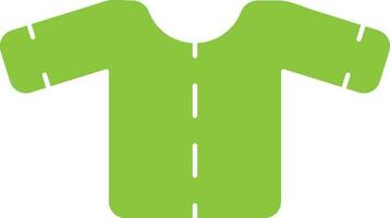 Green color of t-shirt icon in flat style. vector
