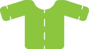 Green color of t-shirt icon in flat style. vector