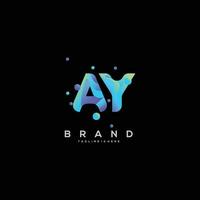 Initial letter AY logo design with colorful style art vector