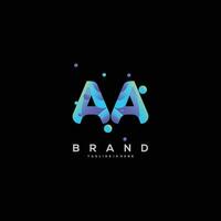 Initial letter AA logo design with colorful style art vector