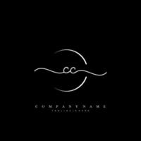 CC Initial handwriting minimalist geometric logo template vector