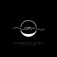 CM Initial handwriting minimalist geometric logo template vector