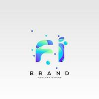 FI initial logo With Colorful template vector. vector