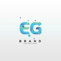 Initial letter EGG logo design with colorful style art vector