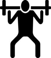 Black faceless man holding dumbbells. vector