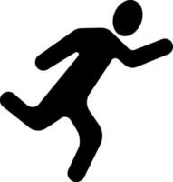 Black faceless running man. vector