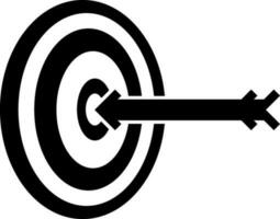 Black and white target with arrow. vector