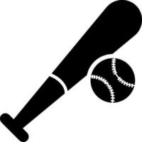 Flat style baseball with bat vector