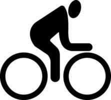 Character of a faceless boy sitting on bicycle. vector