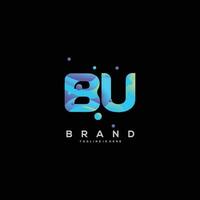 Initial letter BU logo design with colorful style art vector