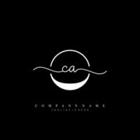 CA Initial handwriting minimalist geometric logo template vector