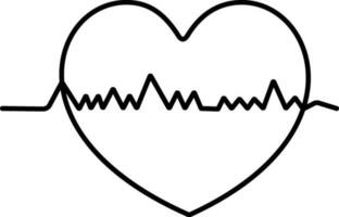 Heart with heartbeat. vector