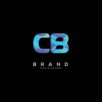 Initial letter CB logo design with colorful style art vector