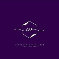 CV Initial handwriting minimalist geometric logo template vector