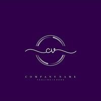 CV Initial handwriting minimalist geometric logo template vector