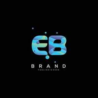 Initial letter EB logo design with colorful style art vector