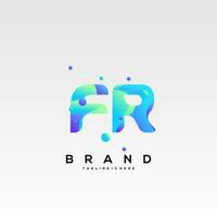 FR initial logo With Colorful template vector. vector