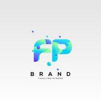 FP initial logo With Colorful template vector. vector