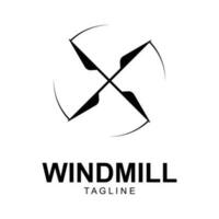 Old Windmill Logo Design Vector, Windmill Retro Vintage Logo Template vector