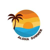 summer beach logo vector illustration