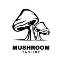 Mushroom Logo, Retro Minimalist Design, Food Vector, Mushroom Plant, Icon Illustration Symbol vector