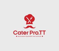 catering equipment shop logo, spoon, hat, chef logo, vector
