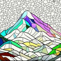 Abstract Minimalist Mosaic Mountain Range vector