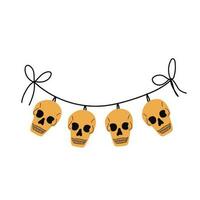 Halloween garland for Halloween party. Vector illustration isolated on white background. Bunting for celebration.