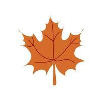 Autumn leaf. Autumn maple leaf isolated on a white background. Vector illustration. Flat style.