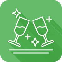 Two Glasses Romantic Vector Icon