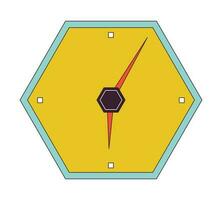 hexágono forma pared reloj plano línea color aislado vector objeto. panal diseño reloj. editable acortar Arte imagen en blanco antecedentes. sencillo contorno dibujos animados Mancha ilustración para web diseño