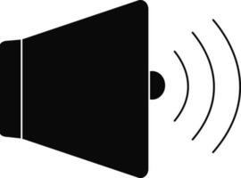 Black loudspeaker on white background. vector