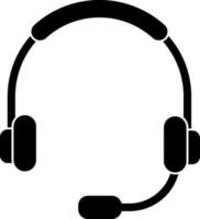 Black headphone on white backgground. vector