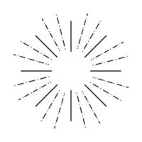 Sunburst Rays Fireworks Vintage Circular Element Isolated Vector Illustration
