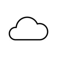 Cloud Outline Cartoon Style Isolated Vector Illustration