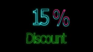 neon discount icon animation video