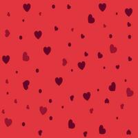 Hearts decorated red background. vector