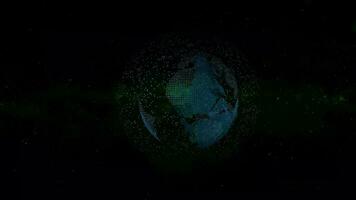 digital particle earth. video