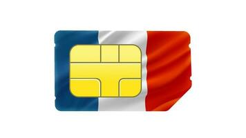 Mobile operator SIM card with France flag. 3d vector illustration